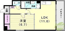 ボヌール有瀬 1LDKの間取図画像