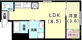 プラージュ・ド・クキ  ｜ 兵庫県神戸市須磨区須磨浦通4丁目（賃貸アパート1LDK・2階・28.22㎡） その2