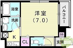 KARIN新長田  ｜ 兵庫県神戸市長田区日吉町4丁目（賃貸アパート1K・2階・22.26㎡） その2