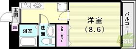 サンシャ3  ｜ 兵庫県神戸市西区南別府1丁目（賃貸マンション1K・4階・25.17㎡） その2