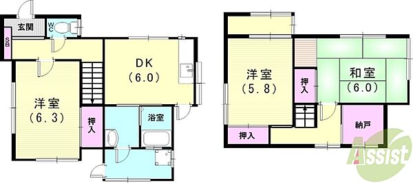 西山町4丁目貸家III ｜兵庫県神戸市長田区西山町4丁目(賃貸一戸建3SDK・1階・67.45㎡)の写真 その2