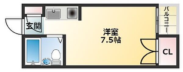 アクト平野 2-C｜大阪府大阪市平野区加美東1丁目(賃貸マンション1R・2階・16.00㎡)の写真 その2