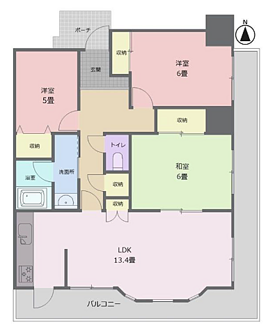 3LDK 間取り