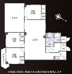 青木町ハイツ2号棟 3LDKの間取図画像