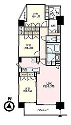 サンデュエル川口青木 3LDKの間取図画像
