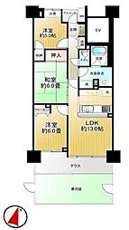 レーベンハイム川口Gディール 2SLDKの間取図画像