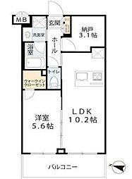 ザ・ヒルズ川口芝レジデンス 1SLDKの間取図画像