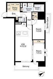 デュオヒルズ川口元郷EST 2LDKの間取図画像