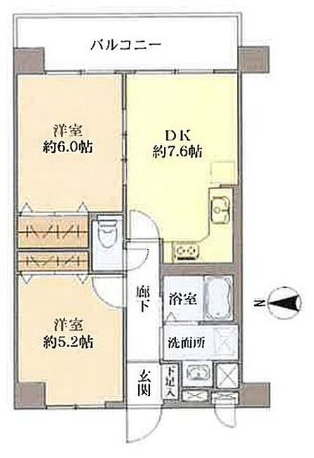 2DK 間取り