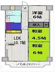 青木パークハイツ 3LDKの間取図画像