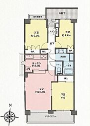 川口根岸パークホームズ壱番館 3LDKの間取図画像