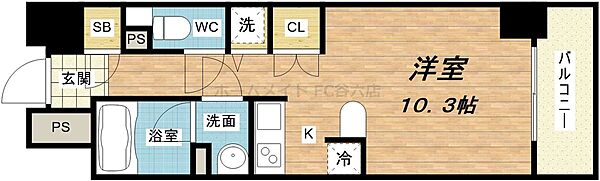 セイワパレス大手前西 ｜大阪府大阪市中央区南新町1丁目(賃貸マンション1K・10階・26.51㎡)の写真 その2