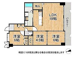 レークパレス大津堅田 3LDKの間取図画像