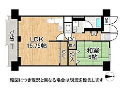 向島ニュータウン第三街区3-C棟 1LDKの間取図画像
