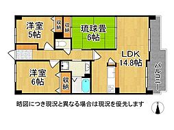 ヴィルヌーブ大津膳所 3LDKの間取図画像