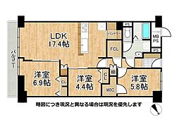 シャルマンコーポ草津-2 3LDKの間取図画像