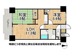 ダイアパレス京都蒔絵町 2LDKの間取図画像