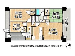 シャリエ大津レイクヴィスタ 3LDKの間取図画像