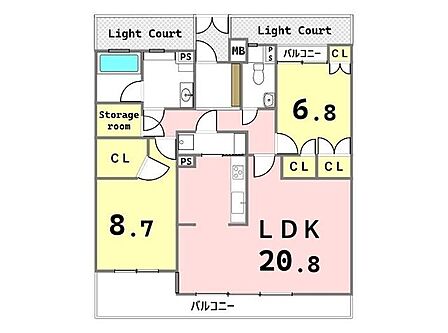 2LDK 間取り