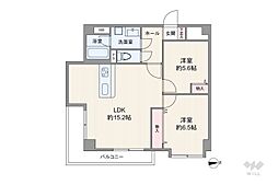 ライオンズマンション西川口第5桃林堂ビル 2LDKの間取図画像