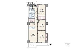 スカイフロントタワー川口 3LDKの間取図画像
