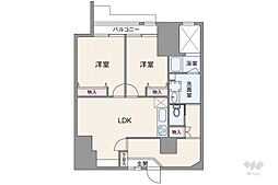 北町ハイツ 2LDKの間取図画像