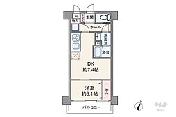 リーフハイツ東十条 1DKの間取図画像