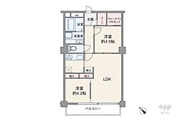 古河ガーデン・マンション 2LDKの間取図画像