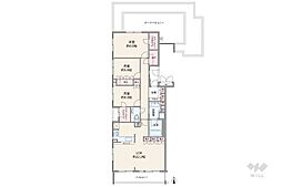 ヒルズ小竹向原 3LDKの間取図画像