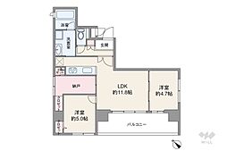 Bシティタバタスカイコート 2LDKの間取図画像
