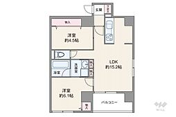 Bシティタバタスカイコート 2LDKの間取図画像