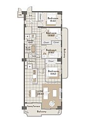マンハイム芦屋 4LDKの間取図画像