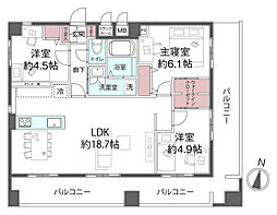 メープル神戸本山 3LDKの間取図画像