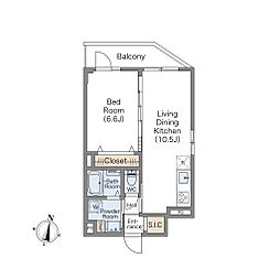 Sablier 1LDKの間取図画像