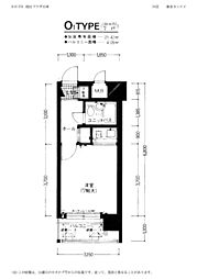 朝日プラザ天神 1Kの間取図画像