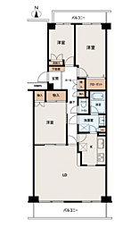 グリーンパーク春日部1番館いちょう 3LDKの間取図画像