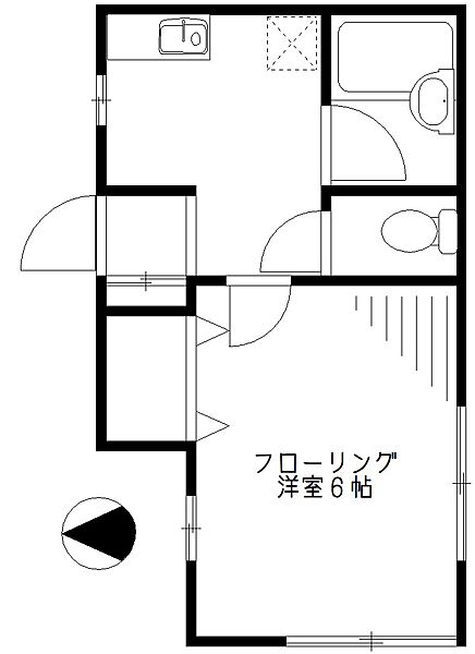 画像2:1Kタイプのお部屋！