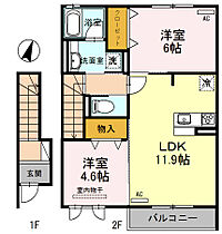 オブラディ　オブラダ 202 ｜ 大阪府豊中市大黒町3丁目13-8（賃貸アパート2LDK・2階・57.56㎡） その2