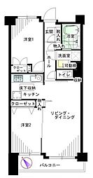 シティウインズ新川崎弐番館 2LDKの間取図画像