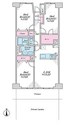 横浜パークタウンd棟 3LDKの間取図画像