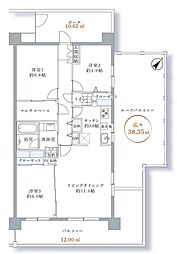 仲町台パークヒルズ7号棟 3LDKの間取図画像