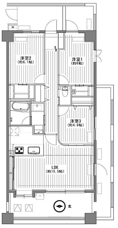 3LDK 間取り