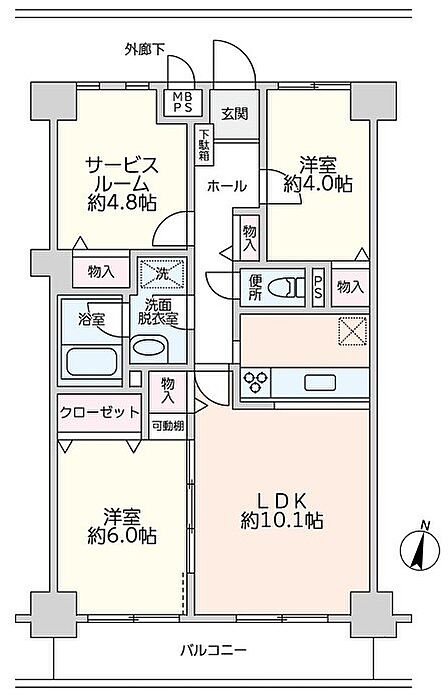 2SLDK 間取り