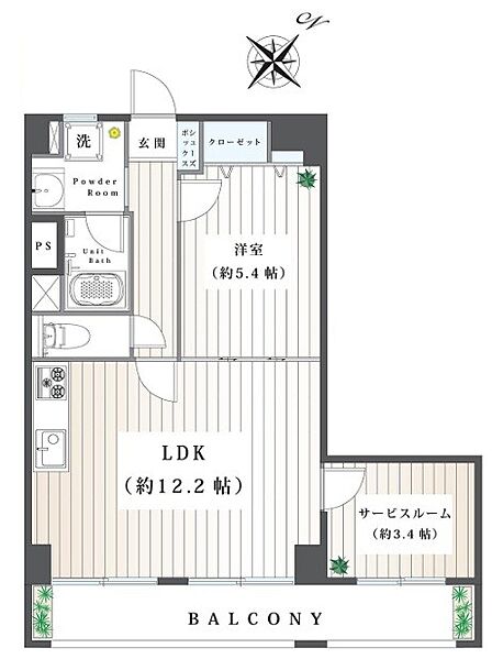 1SLDK 間取り