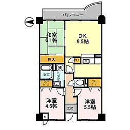 グレース門戸荘 3DKの間取図画像