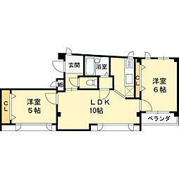 サンロイヤル神垣 2LDKの間取図画像