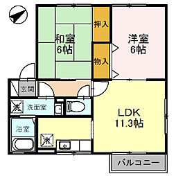ナチュールB 2LDKの間取図画像