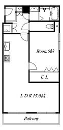 エルベコート甲陽園 1LDKの間取図画像