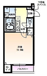 フジパレス西宮能登2番館 1Kの間取図画像