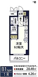 アーバネス淀川 ワンルームの間取図画像